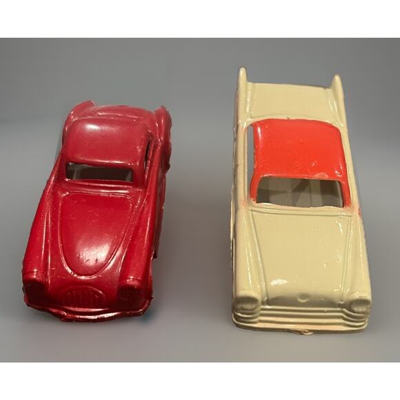 2 VTG Plastic Toy Cars Ingap Made In Italy # 12 Chrysler # 6 Red Coupe Very Nice - Picture 1 of 6